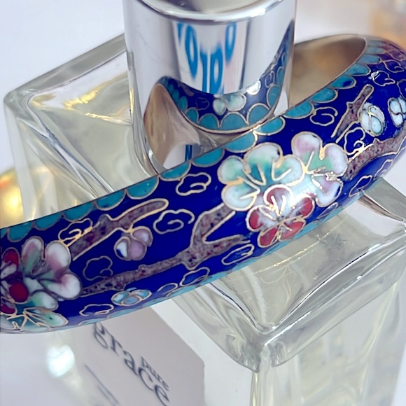 RARE CLOISONNÉ BIRD AND FLOWERS COLORFUL BRACELET - Picture 5 of 11